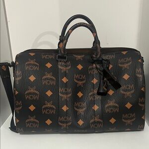 MCM Black and Tan Duffel Bag